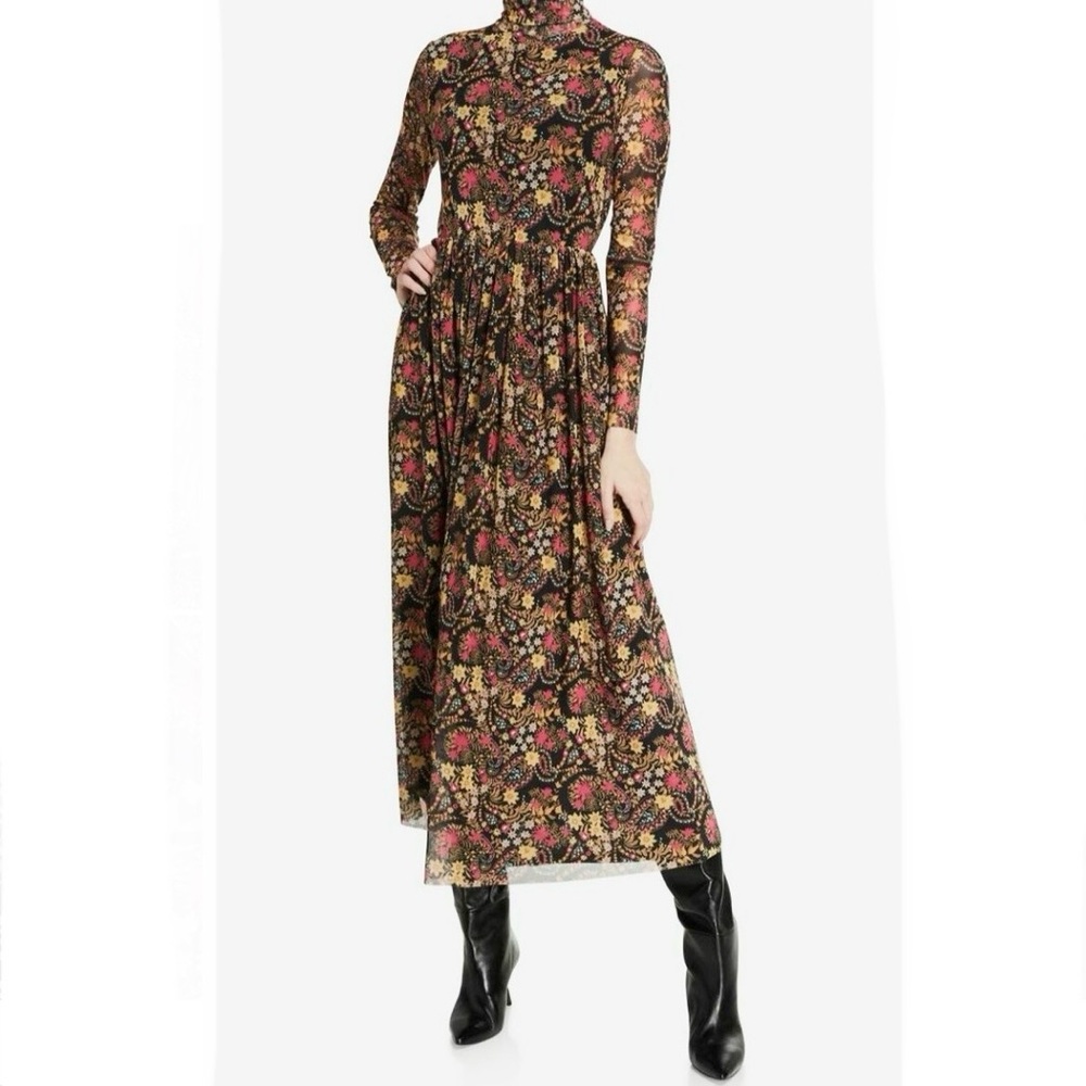Glamorous Mock Neck Floral Maxi Dress